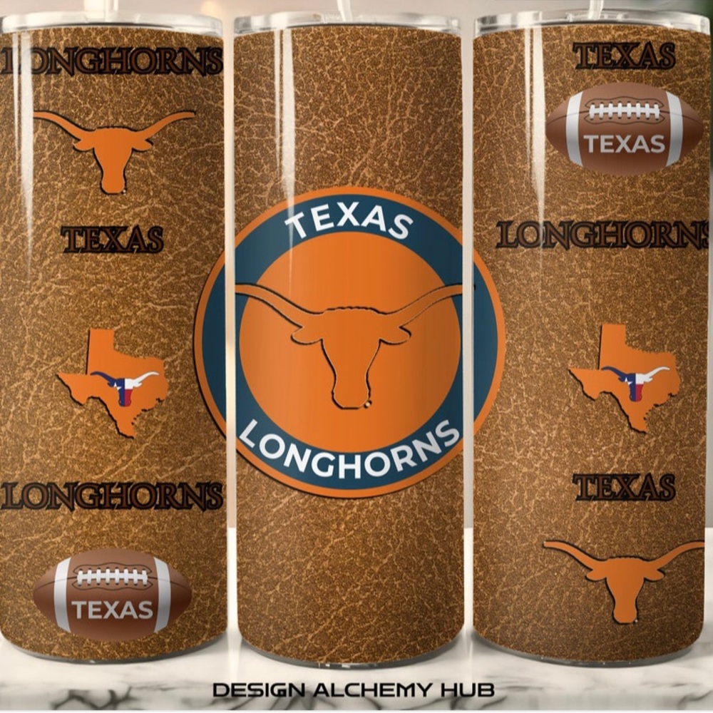 Football Personalized / Custom 20 oz Skinny Tumblers |Texas Longhorn Fans